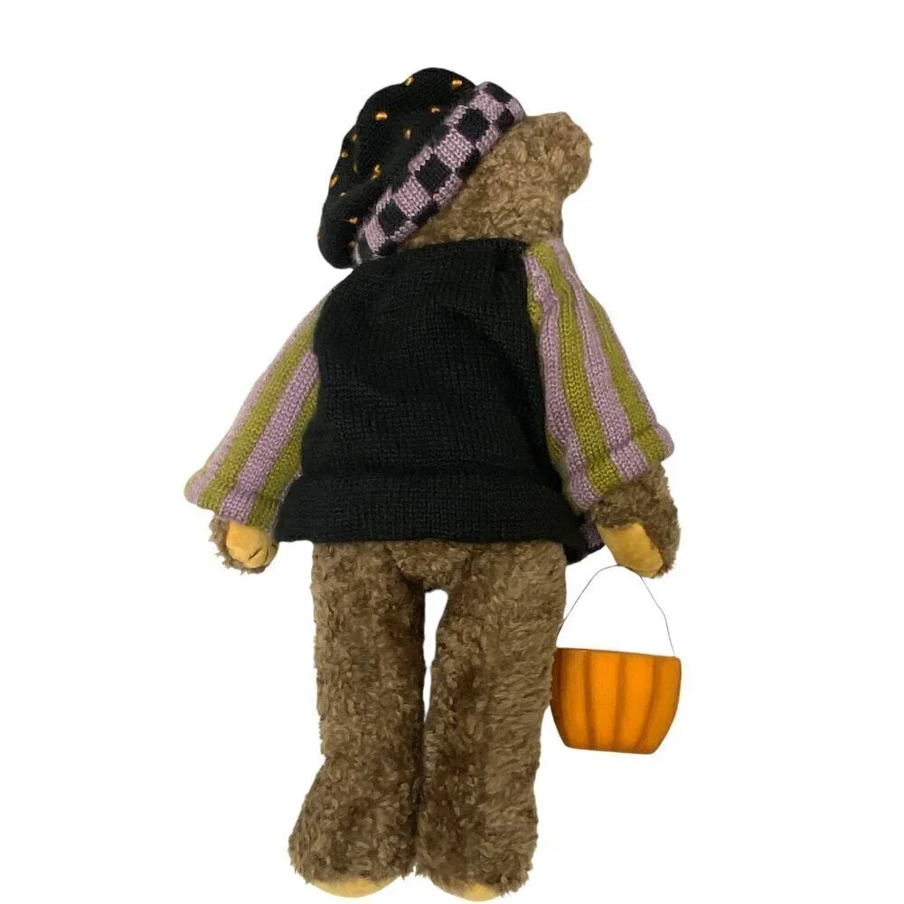 Halloween Teddy Bear with Pumpkin Sleepy Hollow Heather Hykes by Artisan Flair